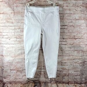 Spanx Distressed Ankle Skinny Denim Jean Legging Style# 20229P White Size 2X